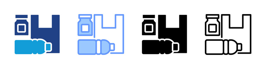 Poster - Plastic icon set multiple style collection
