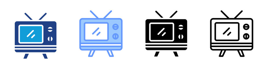 Poster - Old Electronics icon set multiple style collection
