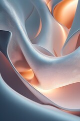 Fototapete - Abstract Blue Coral Curves