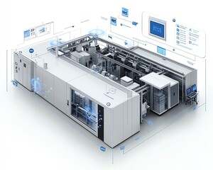 Poster - Revolutionary industrial IoT network in manufacturing, connected production lines, smart machines, digital interfaces, datadriven decisions, advanced automation, 8K resolution