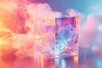 Fototapete - Abstract Smoke Cube