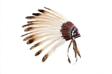 Wall Mural - Feather headdress with a brown and white design