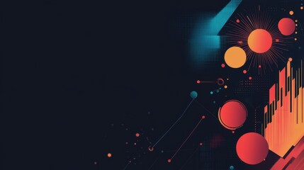 Poster - Abstract Geometric Design with Vibrant Colors and Dynamic Elements
