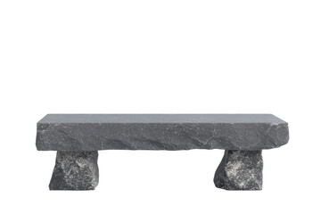 Wall Mural - Stone bench with a rock on each end, isolated