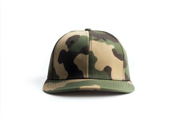 Camouflage hat with a white background