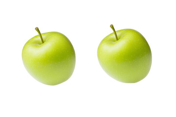 Wall Mural - Two green apples on a white background, isolated