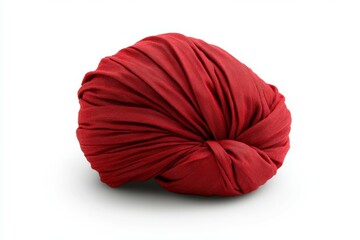 Red scarf is sitting on a white background