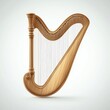 © Kanimalia - Elegant Wooden Harp Classical Musical Instrument Stringed Concert Studio Shot