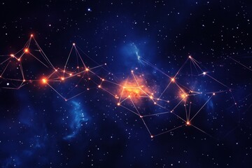 Poster - Abstract cosmic network stretches across a starlit night sky