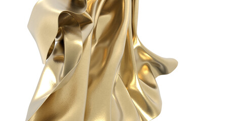 Aufkleber - Golden fabric flowing like liquid gold Luxury and elegance gold fabric luxury texture