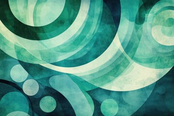 Poster - Abstract illustration featuring overlapping teal circles and curving shapes