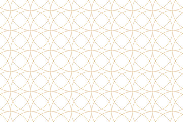 Wall Mural - seamless elegant gold intersects circle line pattern background, art deco design vector illustration