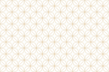 Wall Mural - seamless elegant geometric floral pattern with gold thin lines and square rhombus background, luxuri