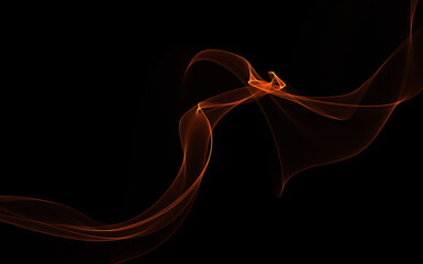 Wall Mural - Dark abstract background with a glowing abstract waves