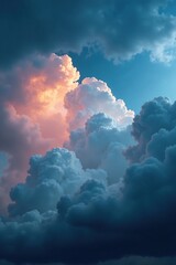 Wall Mural - storm clouds advance slowly towards the viewer, cloudy, forecast, cloud