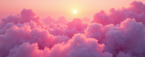Wall Mural - soft pink and orange colors bleed into the fog, light, cloud
