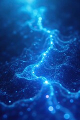 Canvas Print - blue abstract art with holographic shine and depth effects, art, shine