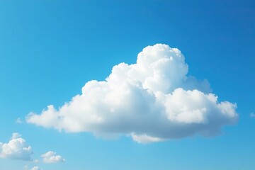 Wall Mural - soft and puffy white cloud against a brilliant blue sky, clouds, natural