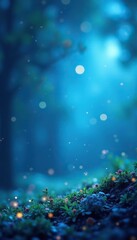 Wall Mural - soft focus landscape with abstract blue bokeh background, blue, bokeh, soft focus