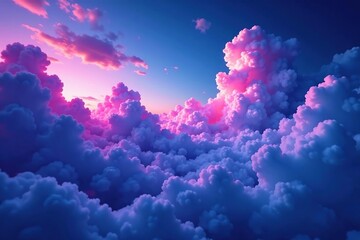 Wall Mural - swirling purple-blue clouds with glowing accents, clouds, futuristic