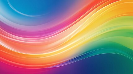 Aufkleber - Abstract rainbow wave background with smooth, flowing lines and vibrant colors