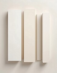 Poster - Minimalist Arrangement of Rectangular Prisms in Neutral Tones Creates Depth