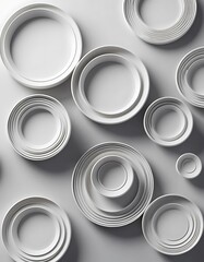 Poster - Monochromatic Harmony, A Minimalist Circular Composition on Light Gray