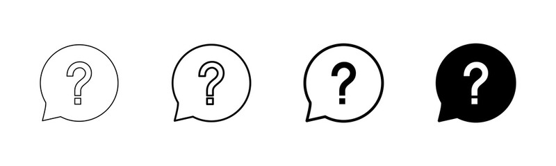 Poster - Question Icon vector isolated on white background. Question mark sign. help icon. Faq