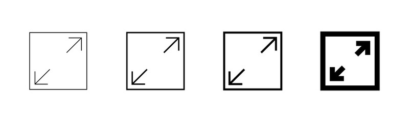 Fullscreen Icon vector isolated on white background. Expand to full screen icon. Fullscreen sign icon. Arrows symbol
