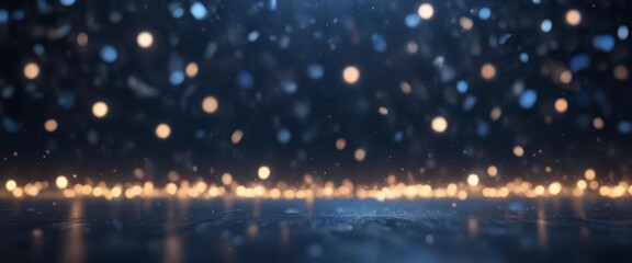 Glittering bokeh with dark blue background and light art design,  dark blue,  abstract,  pattern