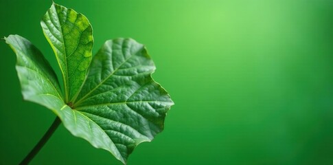 Wall Mural - Fiddle fig leaves with veins patterned on it against the soft greenish background, details, nature