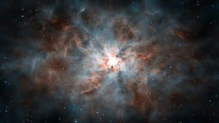 Poster - Colorful Nebula with Swirling Patterns Against a Starry Background