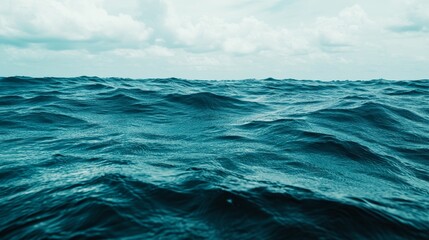 Poster - Serene Gradient Waves Across Tranquil Tones of Water Under Clear Sky