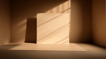Poster - Softly Lit Minimalist Studio with Textured Paper and Gentle Shadows