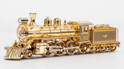 Golden Steam Locomotive Model: A Luxurious Collectible