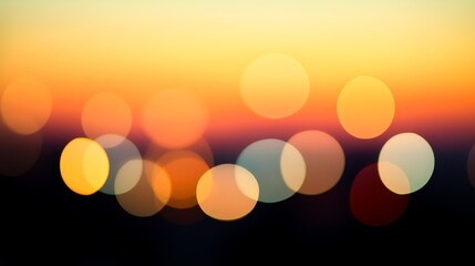 Poster - Abstract Blurred City Background with Warm Sunset Bokeh Effect