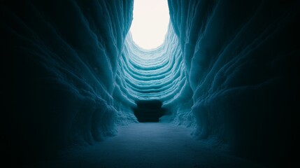 Poster - Abstract Layered Texture Crafted from Ice and Snow in Natural Formation
