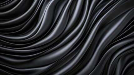 Poster - Capturing the Light and Dark Tones of Smooth Black Fabric Textures