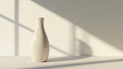 Poster - Elegant White Vase in Soft Light for Creative Design Displays and Inspiration