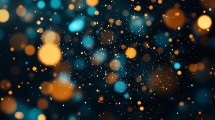 Poster - Glittering Particles Cascade Against a Dark Background in Abstract Design