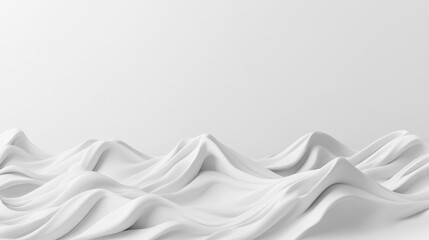 Poster - Abstract White Landscape with Flowing Textures and Smooth Surfaces