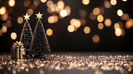 Poster - Sparkling Confetti with Gradient Bokeh Background for Festive Celebrations