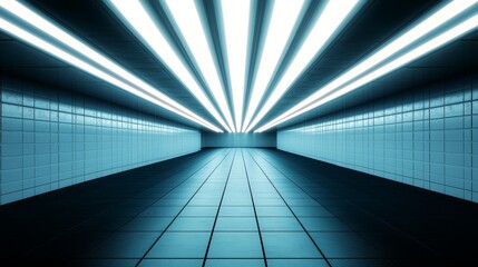 Poster - Clean Room with Gradient Lighting Effect and Modern Interior Design