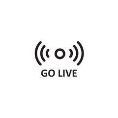 Poster - Go live outline icon, vector simple trendy style illustration for web and app..eps