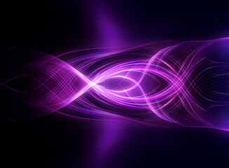 Wall Mural - abstract image with flowing purple lines creating a dynamic, vibrant design against a dark backdrop.