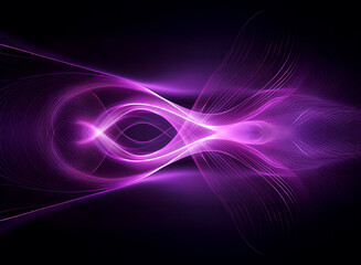 Wall Mural - abstract purple light trails flow and intertwine on a dark background, creating a dynamic and ethere