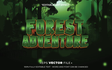 Poster - Forest Adventure effect editable vector template realistic 3d style