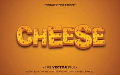 Poster - Cheese text effect vector realistic 3d style 