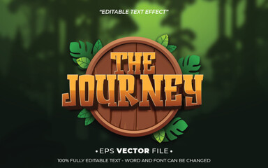 Poster - The Journey text effect editable vector template realistic 3d style
