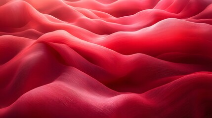 Poster - Abstract flowing crimson fabric texture creating gentle rolling waves